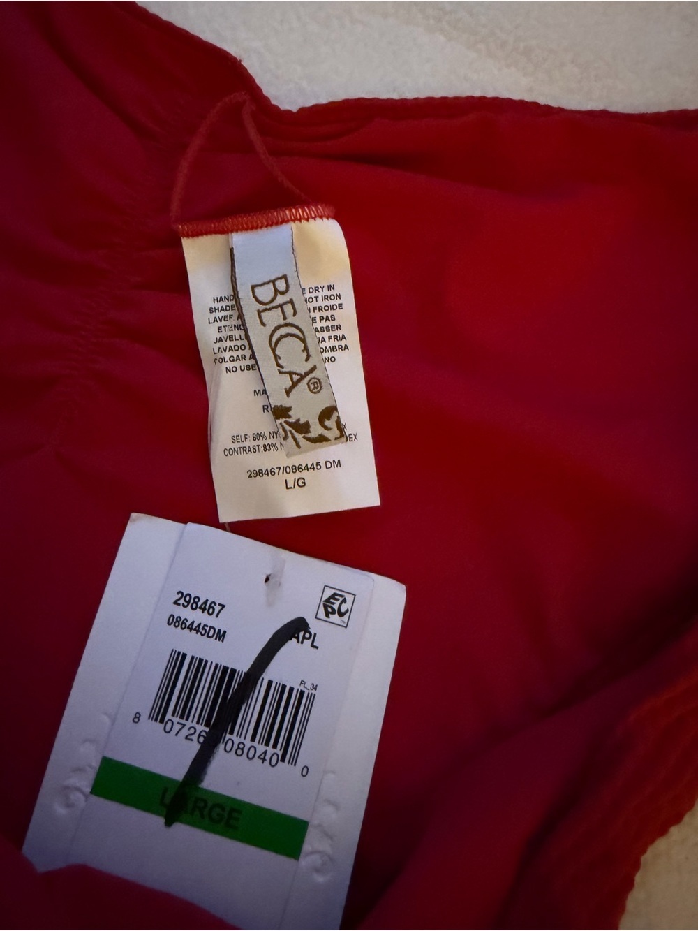 BECCA Twist & Turns Bikini Bottoms Size L Ruby Red Low Rise NWT - Picture 4 of 5